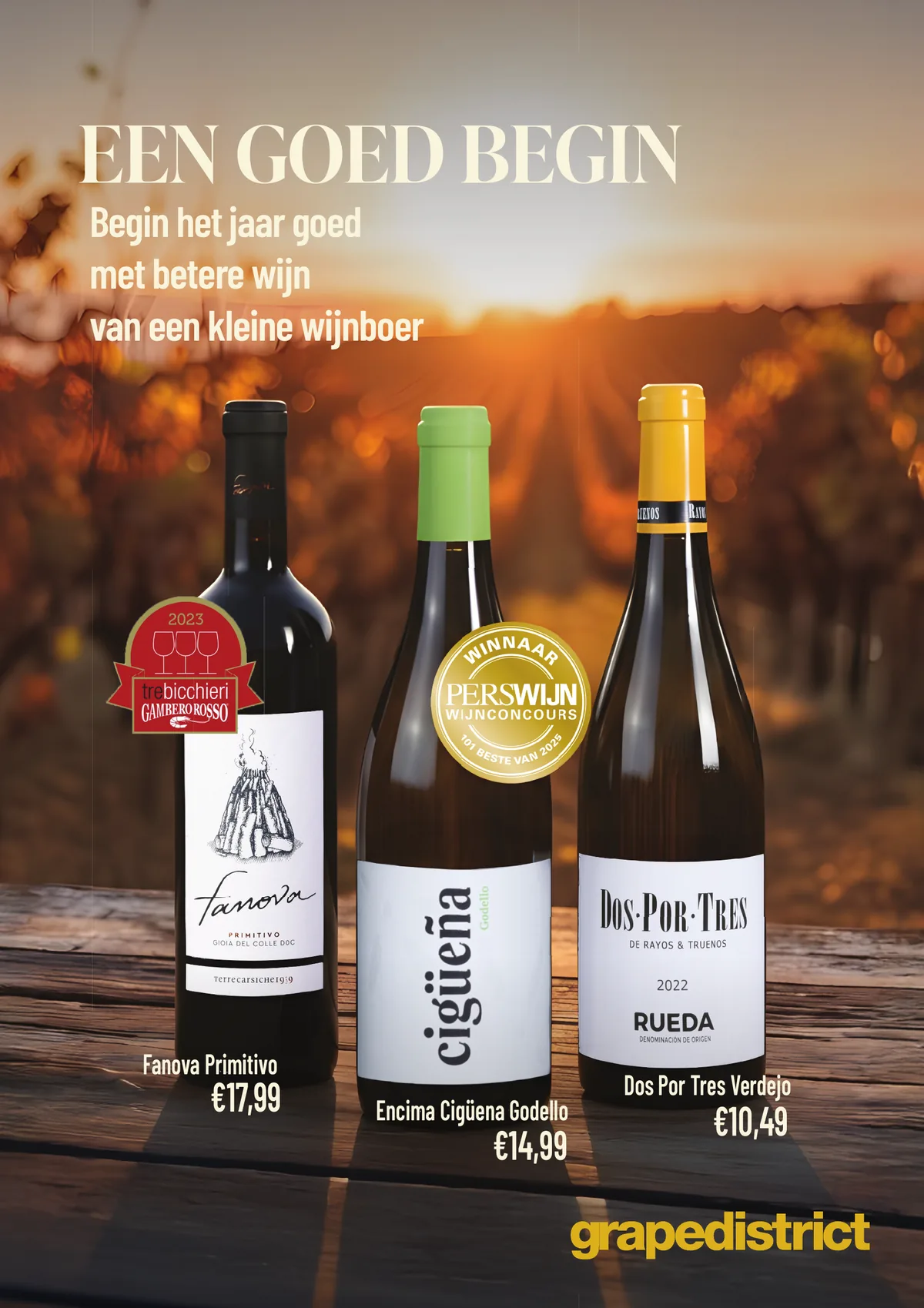 Campagneposter van Grapedistrict na de eerste herziening van de huisstijl