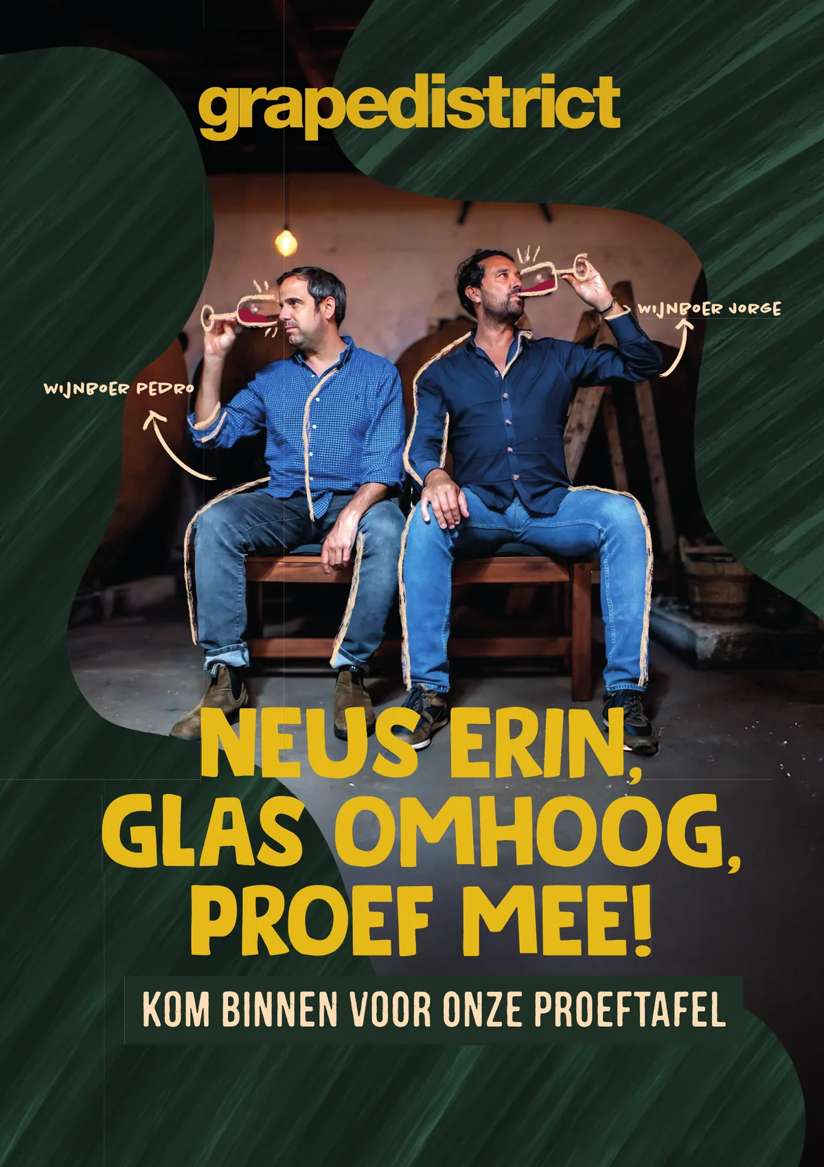 Campagneposter van Grapedistrict in de oude stijl
