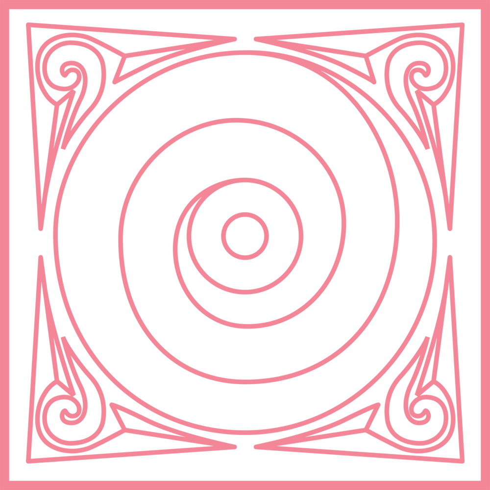Grafisch tegelpatroon in roze, afgeleid van de originele schooltegels